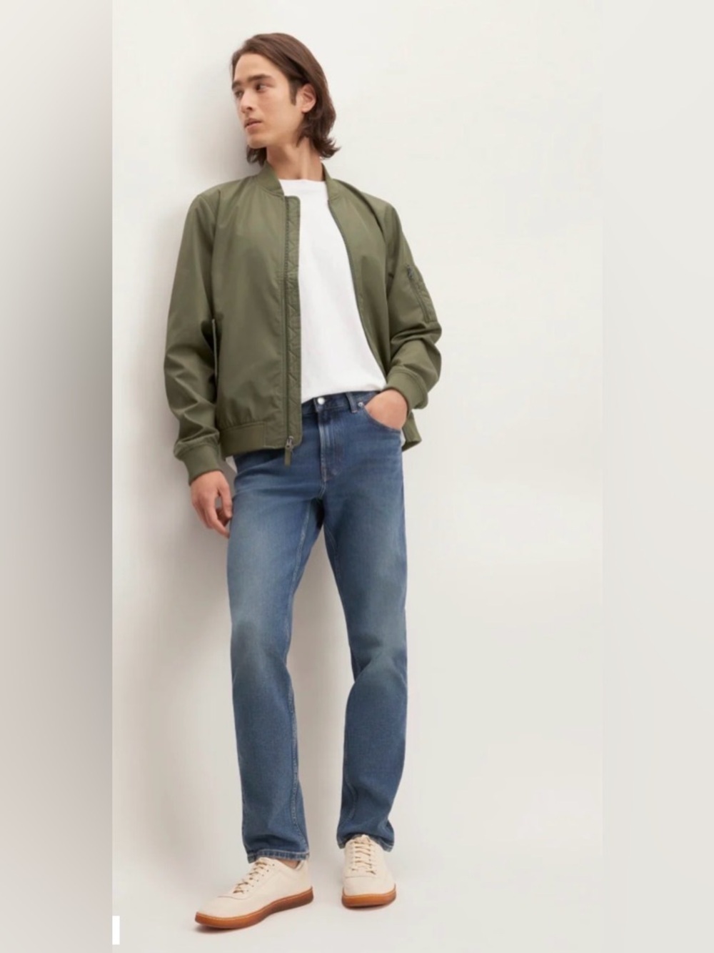 Everlane Uniform Bomber Jacket L Olive Minimalist Utility Streetwear B32